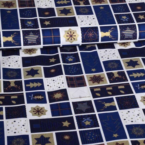 Tissu sapin de Noël bleu