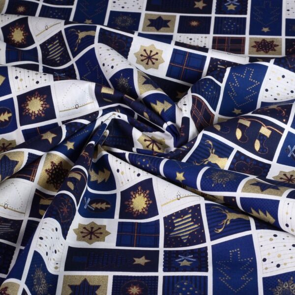 Tissu sapin de Noël bleu