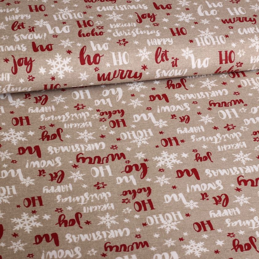 Tissu ottoman Kerstmix HoHoHo