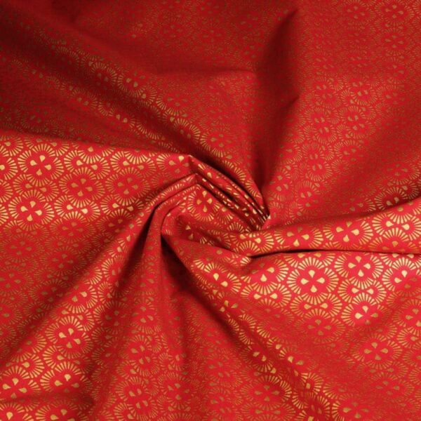 Tissu fantaisie popeline Noël rouge
