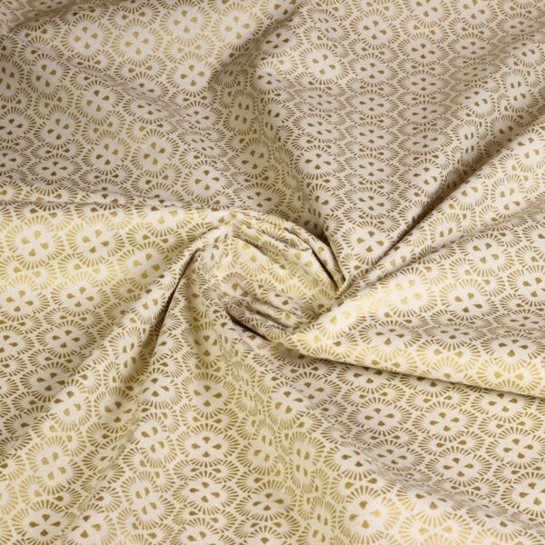 Tissu popeline fantaisie Noël beige