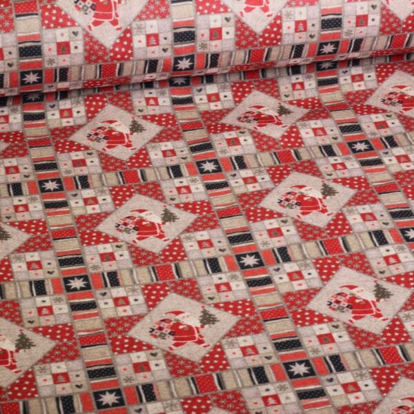 Tissu feutre Noël imprimé