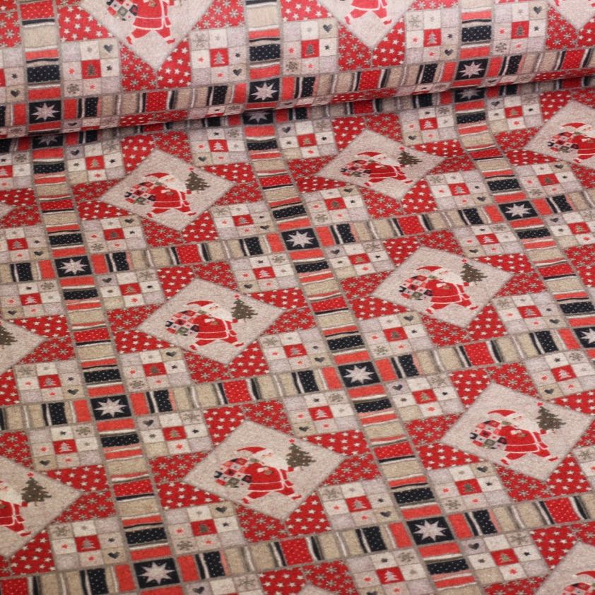 Tissu feutre Noël imprimé