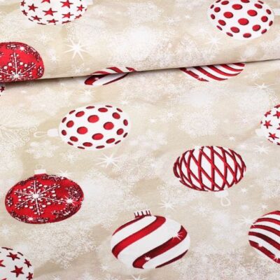 Tissu ottoman boules de Noël