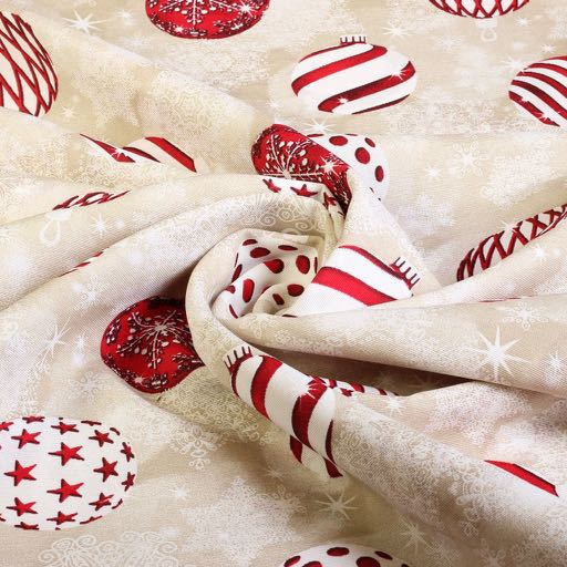 Tissu ottoman boules de Noël