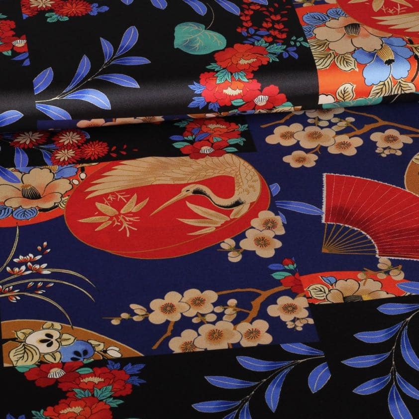 Tissu satin multicolor Japan
