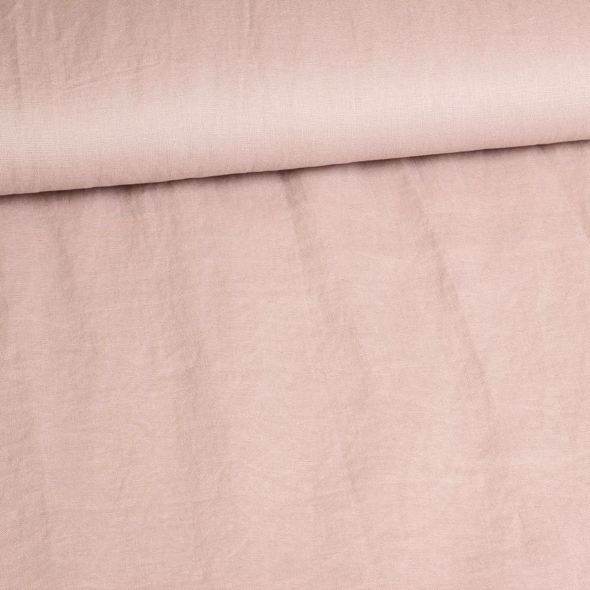 Tissu lin sandwash vieux rose