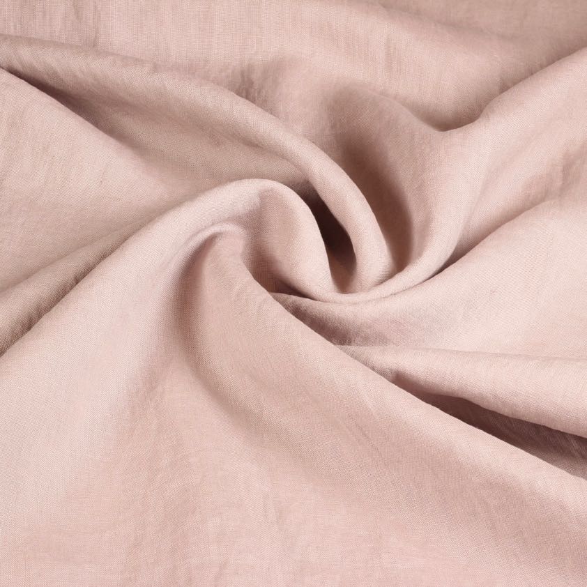 Tissu lin sandwash vieux rose
