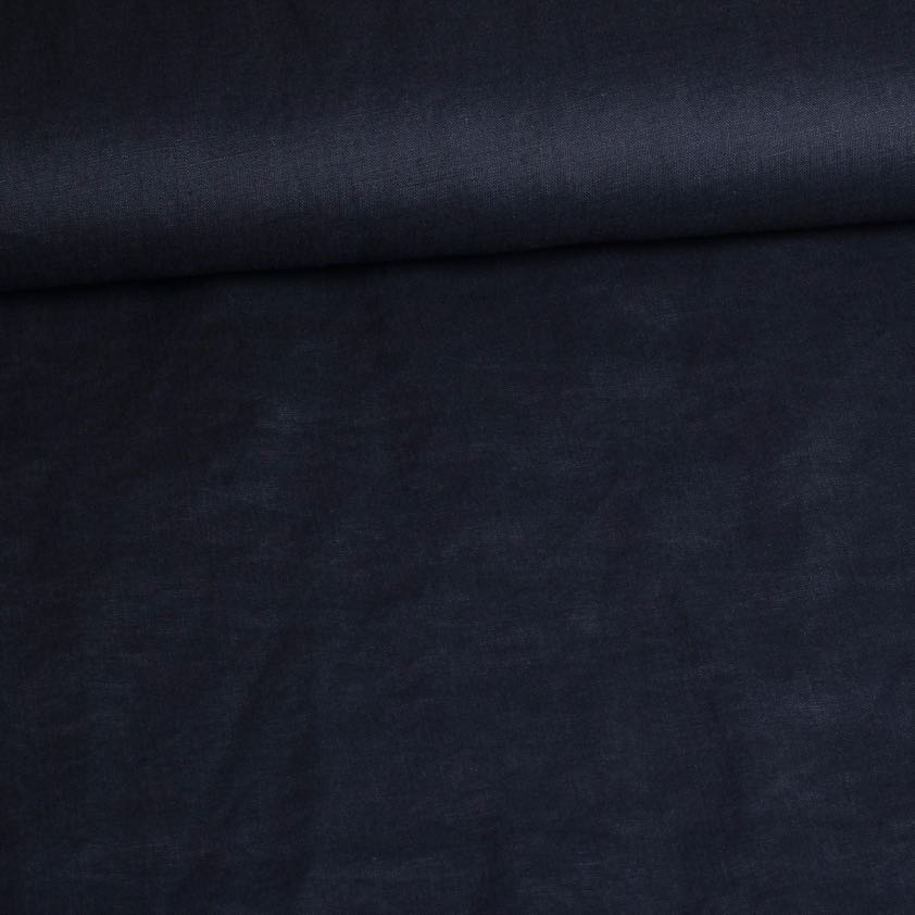 Tissu lin bleu foncé
