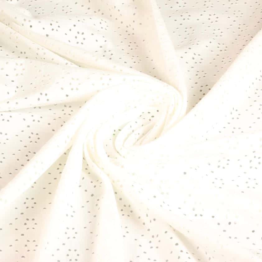 Tissu jersey broderie off-white