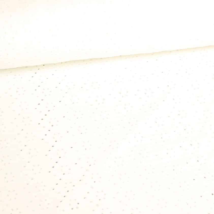 Tissu jersey broderie off-white