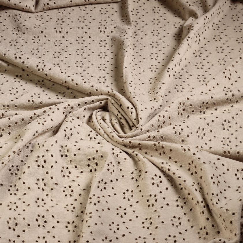 Tissu jersey broderie écru