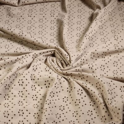 Tissu jersey broderie taupe