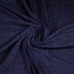 Jersey broderie stof navy