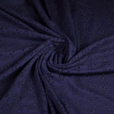 Tissu jersey broderie navy