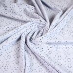 Jersey broderie stof lavendel