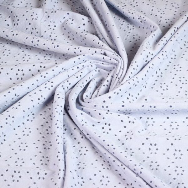 Tissu jersey broderie lavande