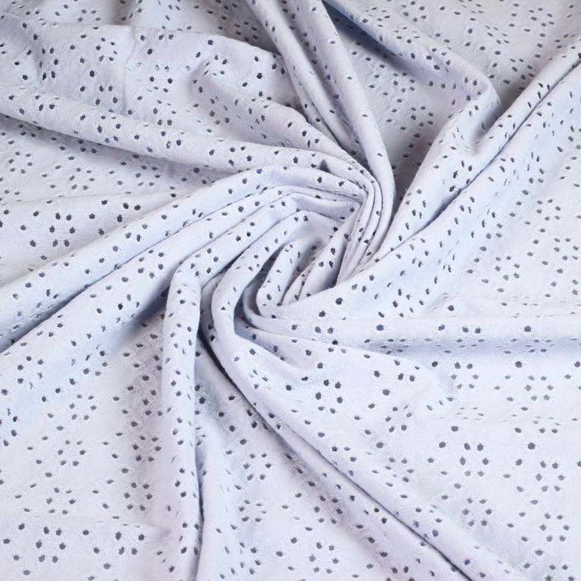 Tissu jersey broderie lavande