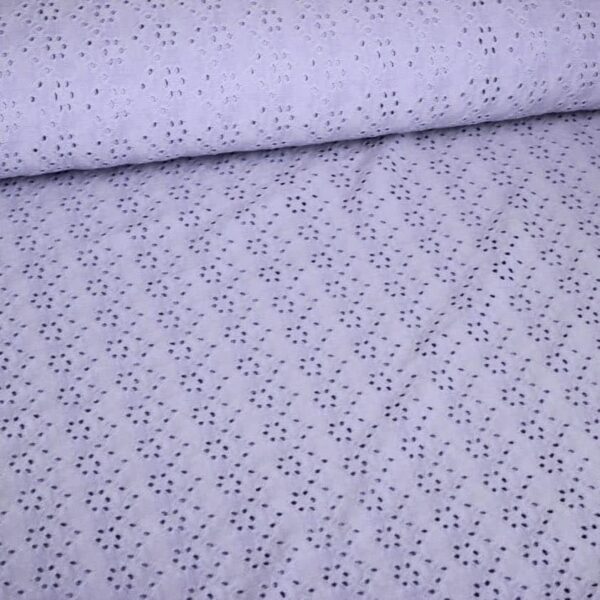 Tissu jersey broderie lilas