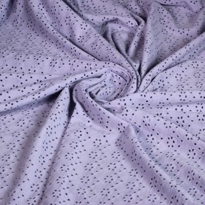 Tissu jersey broderie lilas