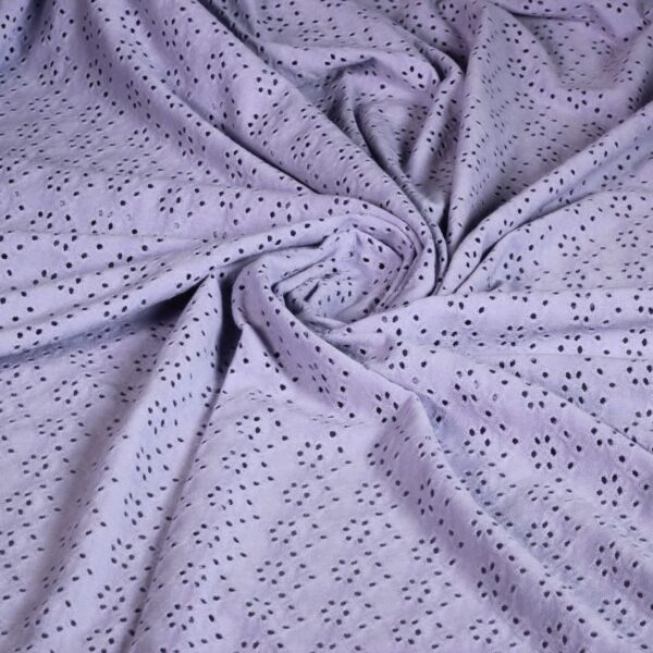 Tissu jersey broderie lilas