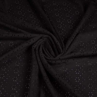 Tissu jersey broderie noir