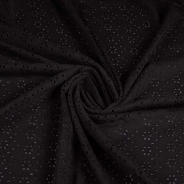 Tissu jersey broderie noir