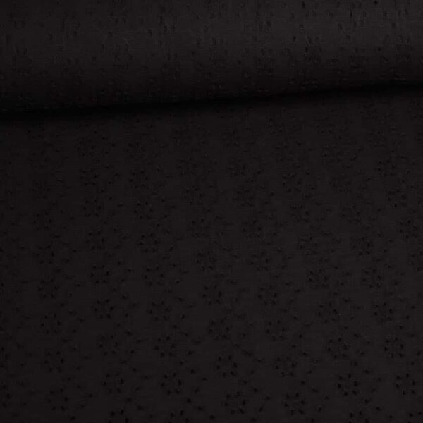 Tissu jersey broderie noir
