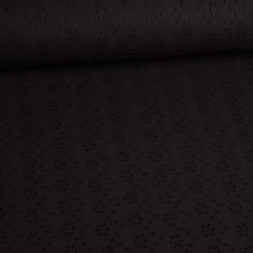 Tissu jersey broderie noir