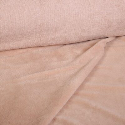 Tissu bambou éponge fleece vieux rose