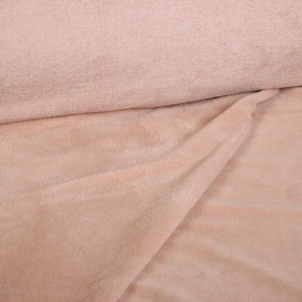 Tissu bambou éponge fleece vieux rose