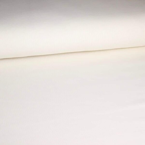 Tissu jersey côtelé coton off white