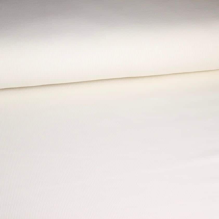 Tissu jersey côtelé coton off white