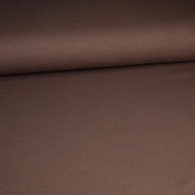 Tissu jersey côtelé coton taupe