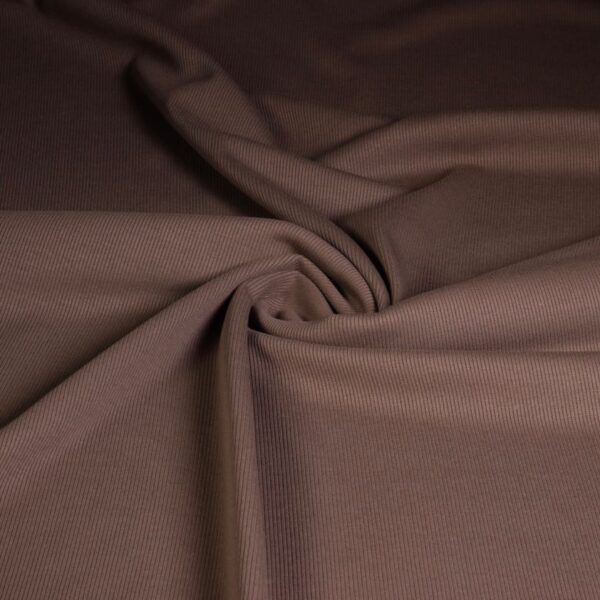 Tissu jersey côtelé coton taupe