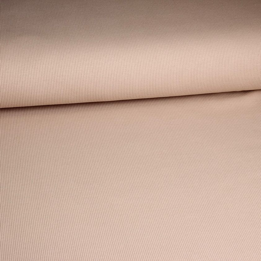 Tissu rib jersey coton beige