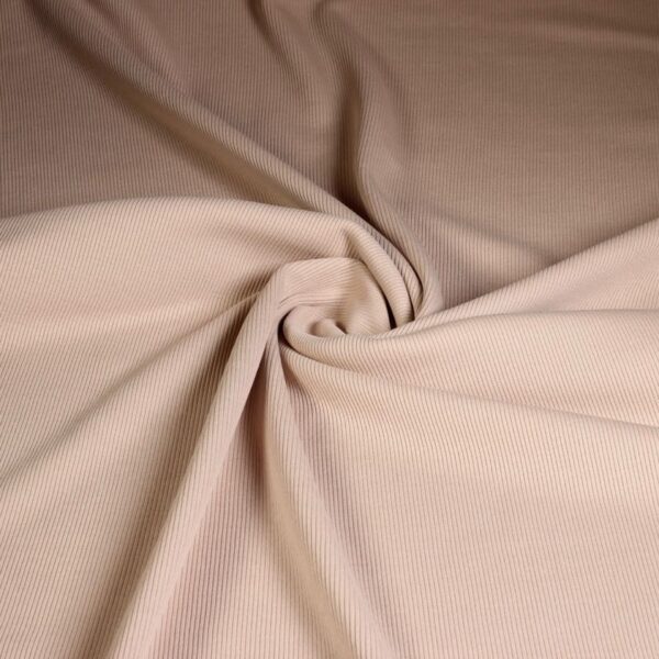 Tissu rib jersey coton beige