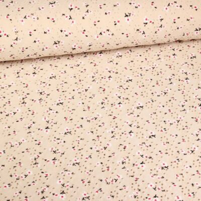 Tissu jersey broderie ecru