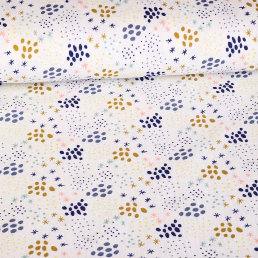 Tissu hydrophile coton bébé doodle