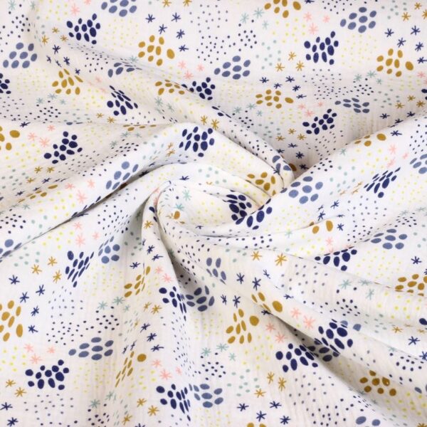 Tissu hydrophile coton bébé doodle