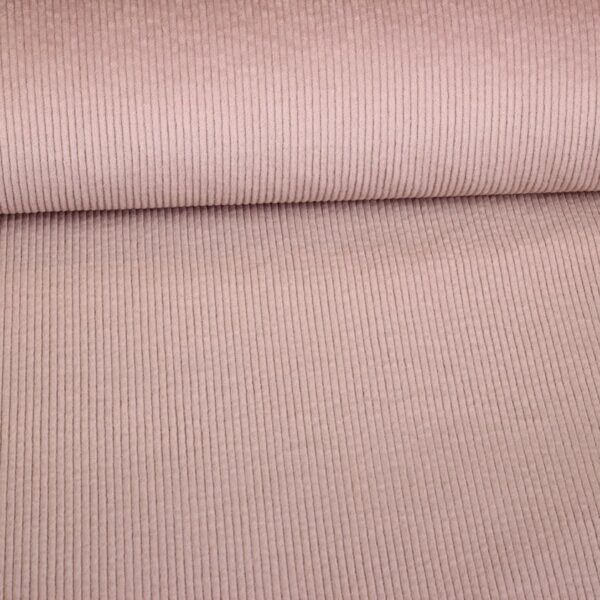 Tissu corduroy stretch vieux rose