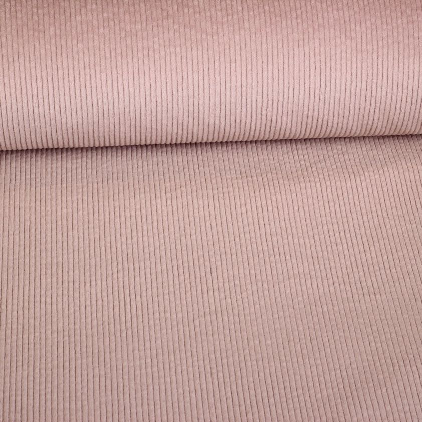 Tissu corduroy stretch vieux rose