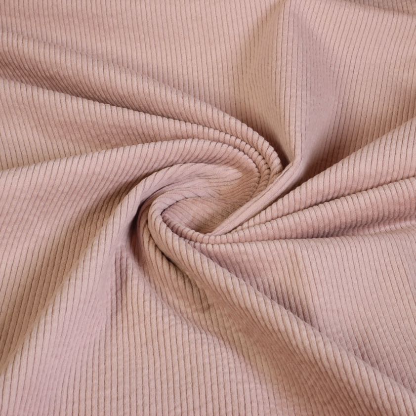 Tissu corduroy stretch vieux rose