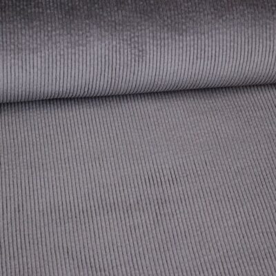 Tissu corduroy stretch gris