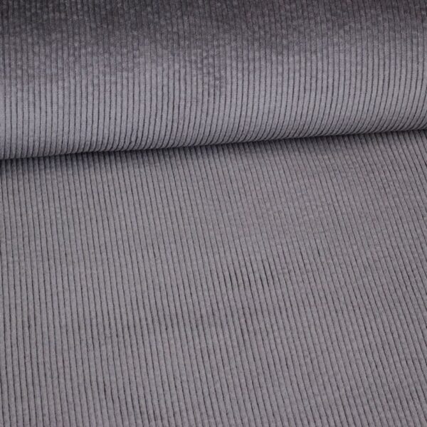 Tissu corduroy stretch gris
