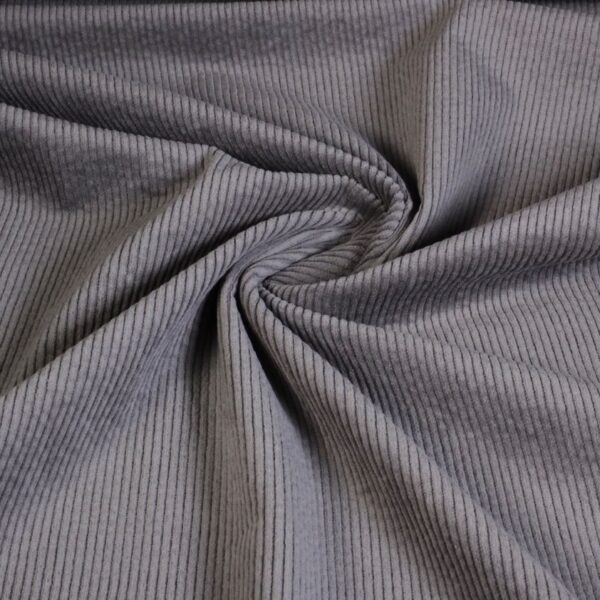 Tissu corduroy stretch gris