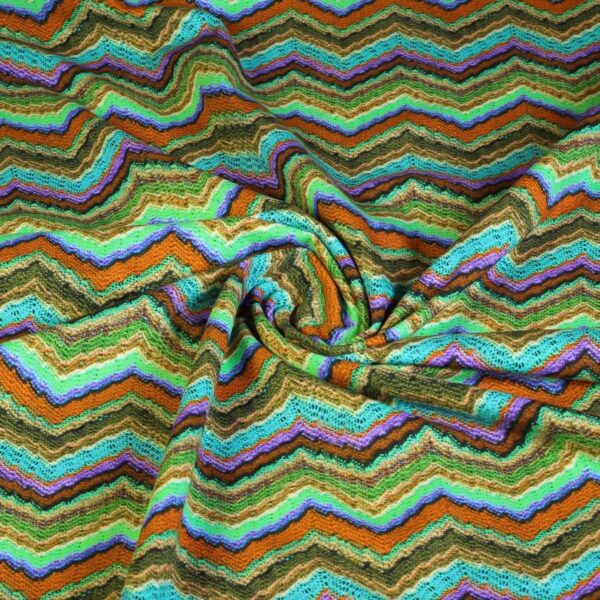 Tissu jersey tricot motif zigzag numérique