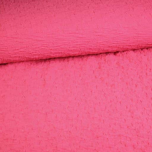 Tissu tricot broderie fuchsia