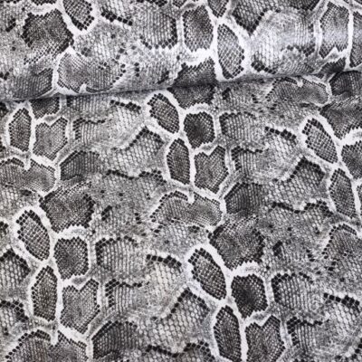 Tissu simili cuir stretch crocodile gris