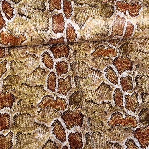 Tissu simili-cuir stretch crocodile brun